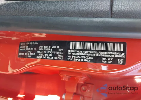 2015 Jeep Renegade Sport from USA, damaged, VIN ZACCJAAT2FPC22566